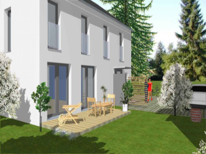 Entwurf für eine Wohnanlage mit 3 Einfamilienhäusern, Mainz